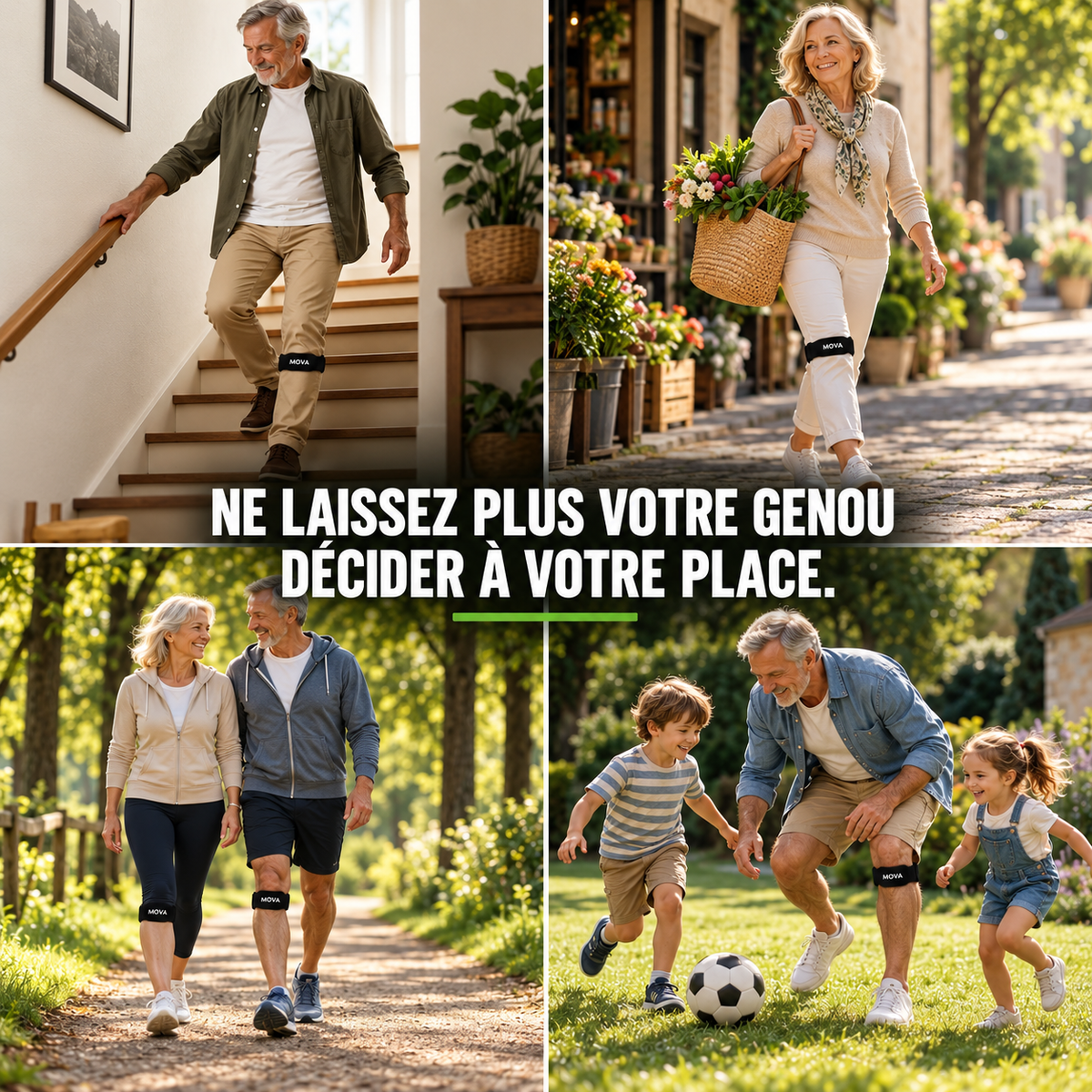 Sangle MOVA portée lors de différentes activités du quotidien
